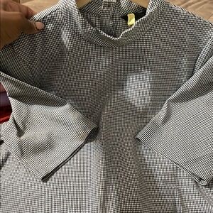 Black and White Zara Checkered Top